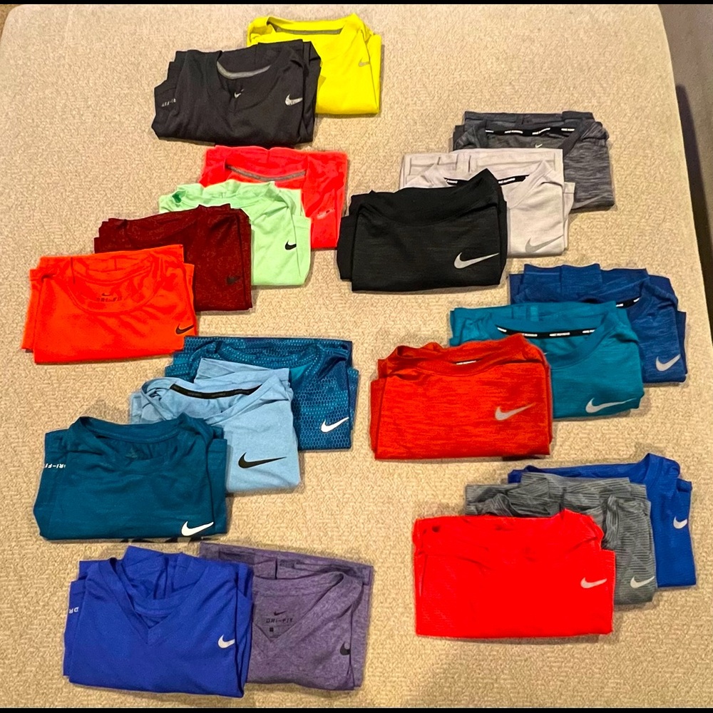 Mens Nike Large * DriFit & Pro * Running & Training Shirts - LOT of 20